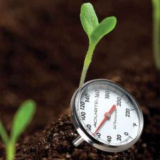 How does humic acid increase ground temperature and help crops withstand cold?